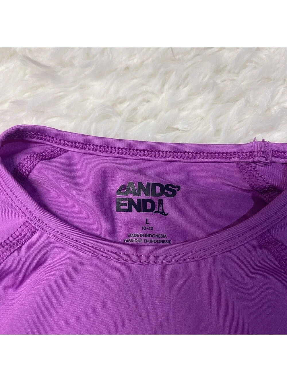 Lands End Kids Girls Rash Guard Swim Shirt Size L 10-12